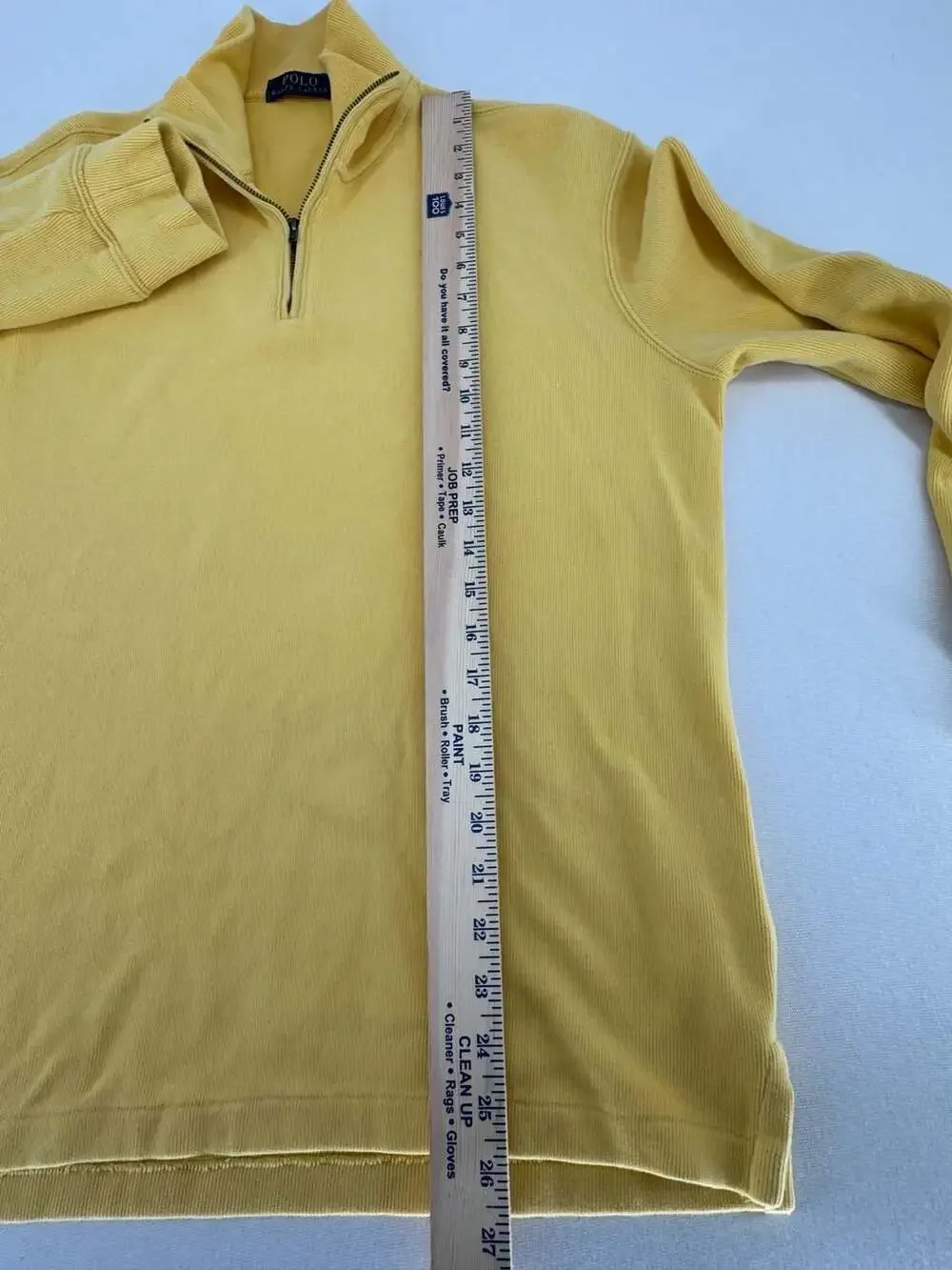 Polo Ralph Lauren Quarter Zip Sweater Size M Yellow Cotton
